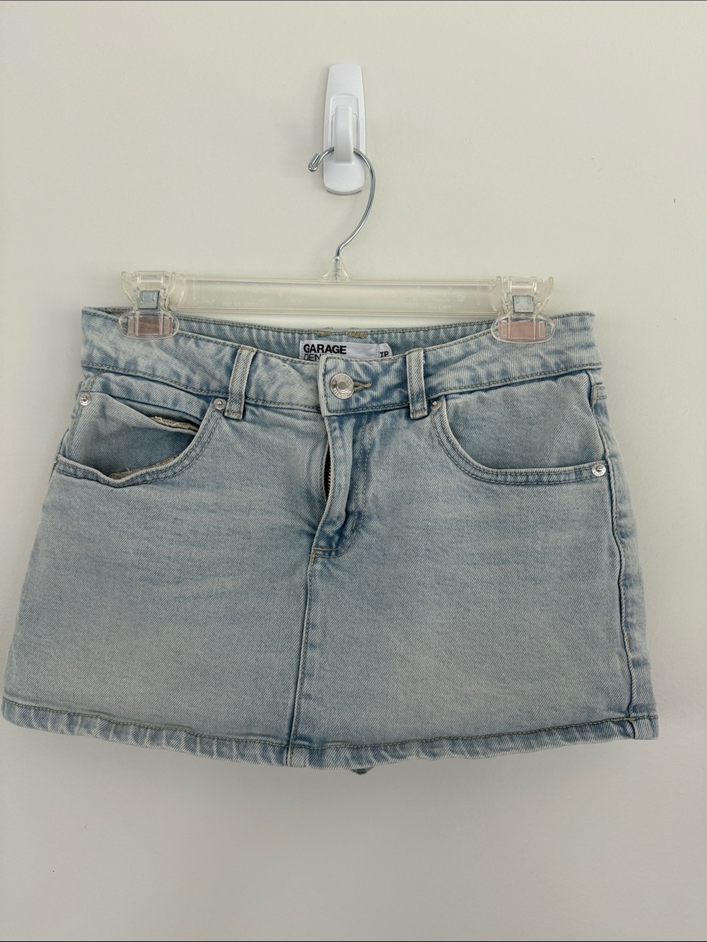 Light Wash Denim Mini Skirt